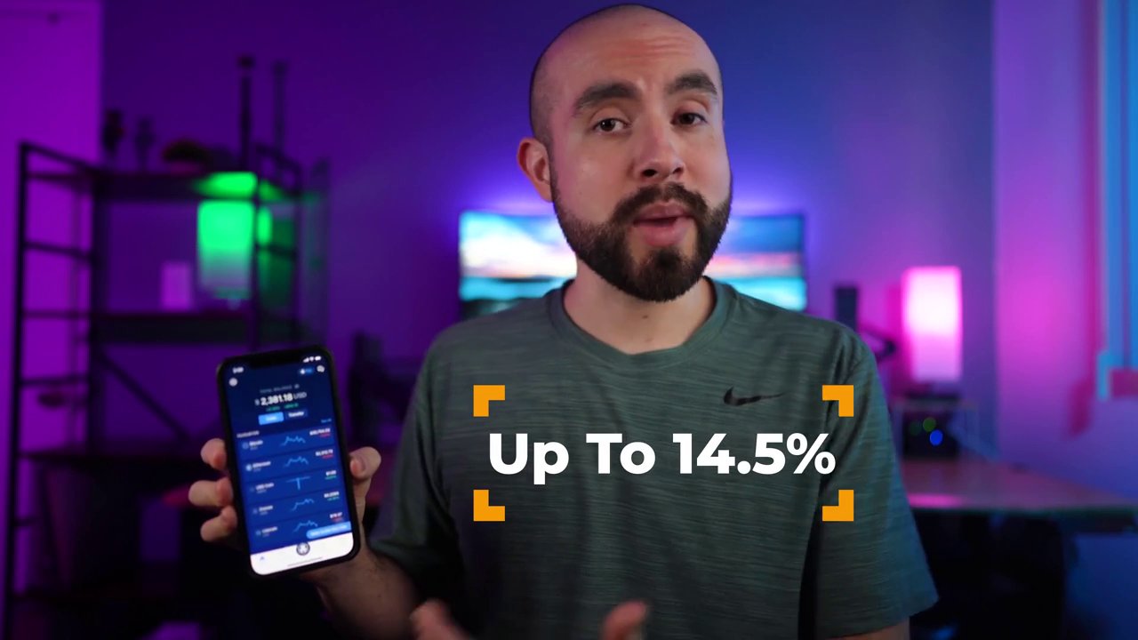 A visual representation of the crypto staking concept, showing coins generating smaller reward coins over time.