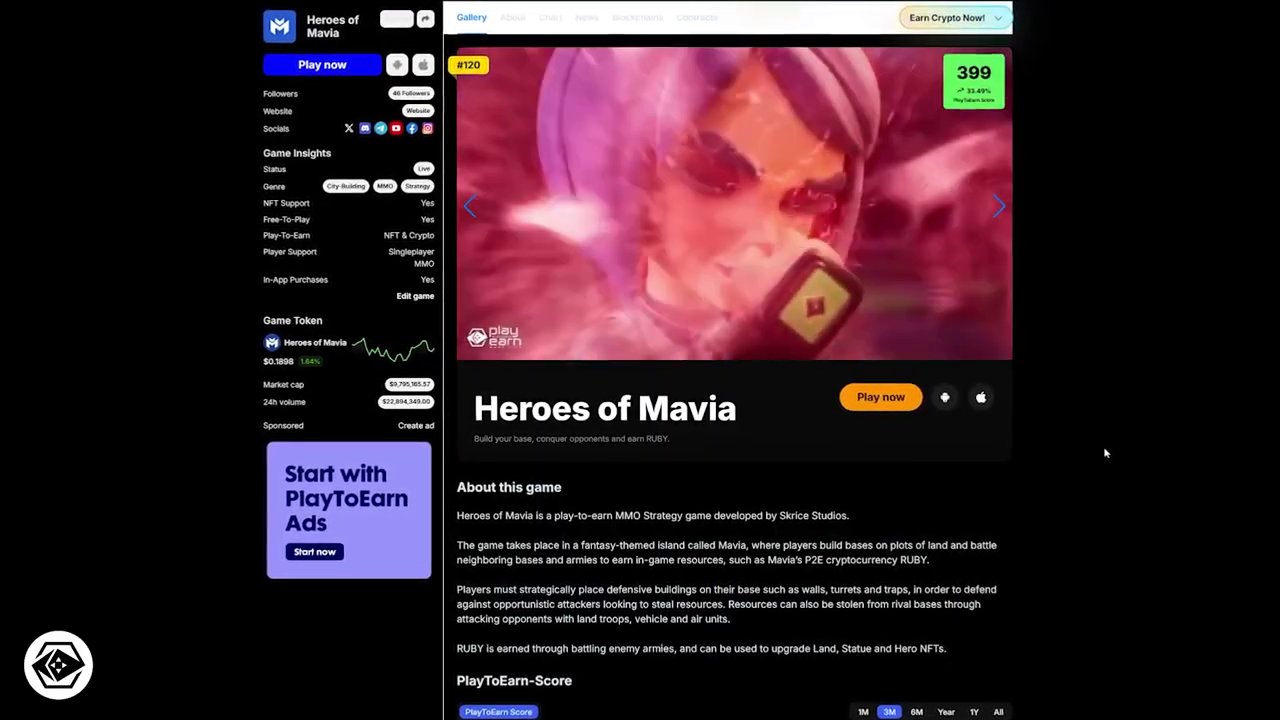 A player's fortified base in Heroes of Mavia, showing defensive structures and resource buildings.