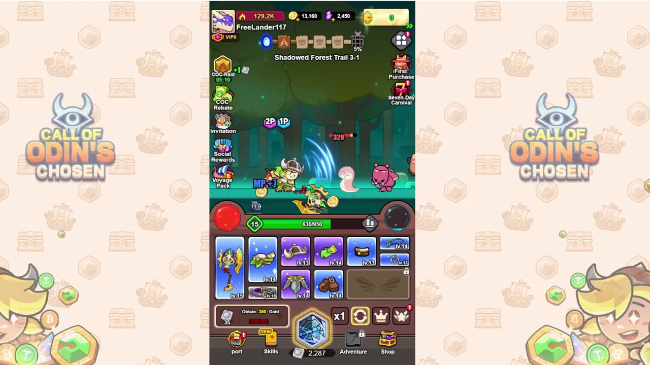 Gameplay screenshot from Wild Forest showing a tactical battlefield with diverse unit types and structures.