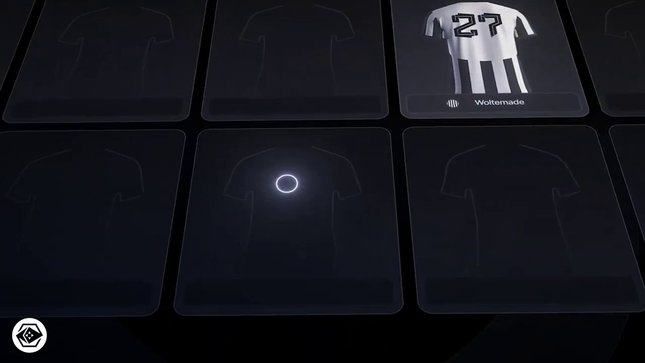 An interface mockup of Football.Fun showing player share prices, tournament standings, and portfolio performance.