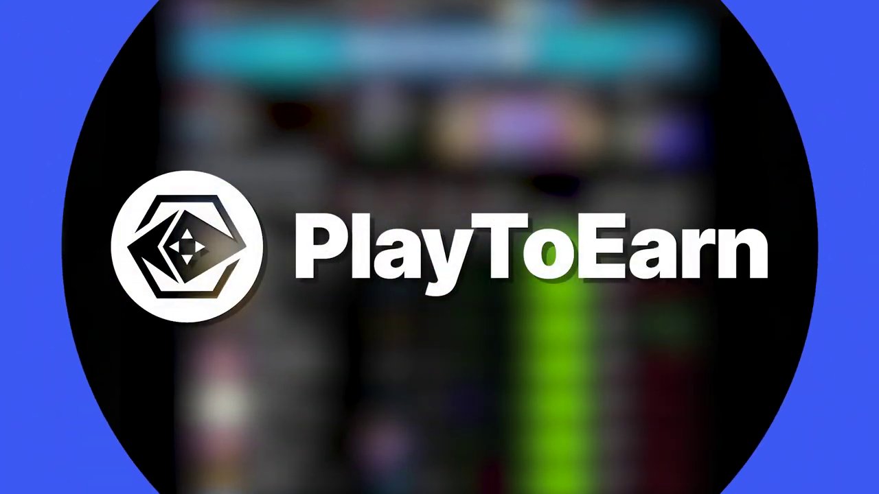 An introductory graphic for the "Play To Earn" channel, setting the stage for the top games list.