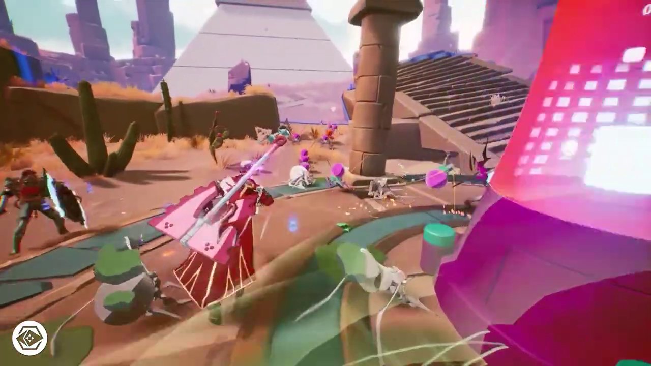 A showcase of Big Time's fast-action combat and the unique visual design of its various character classes and environments.