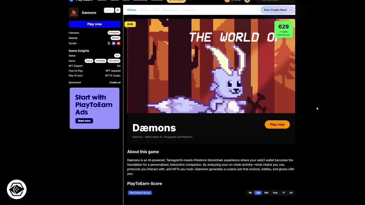 An example of a unique Demon NFT, showcasing the creature's design based on player blockchain data.
