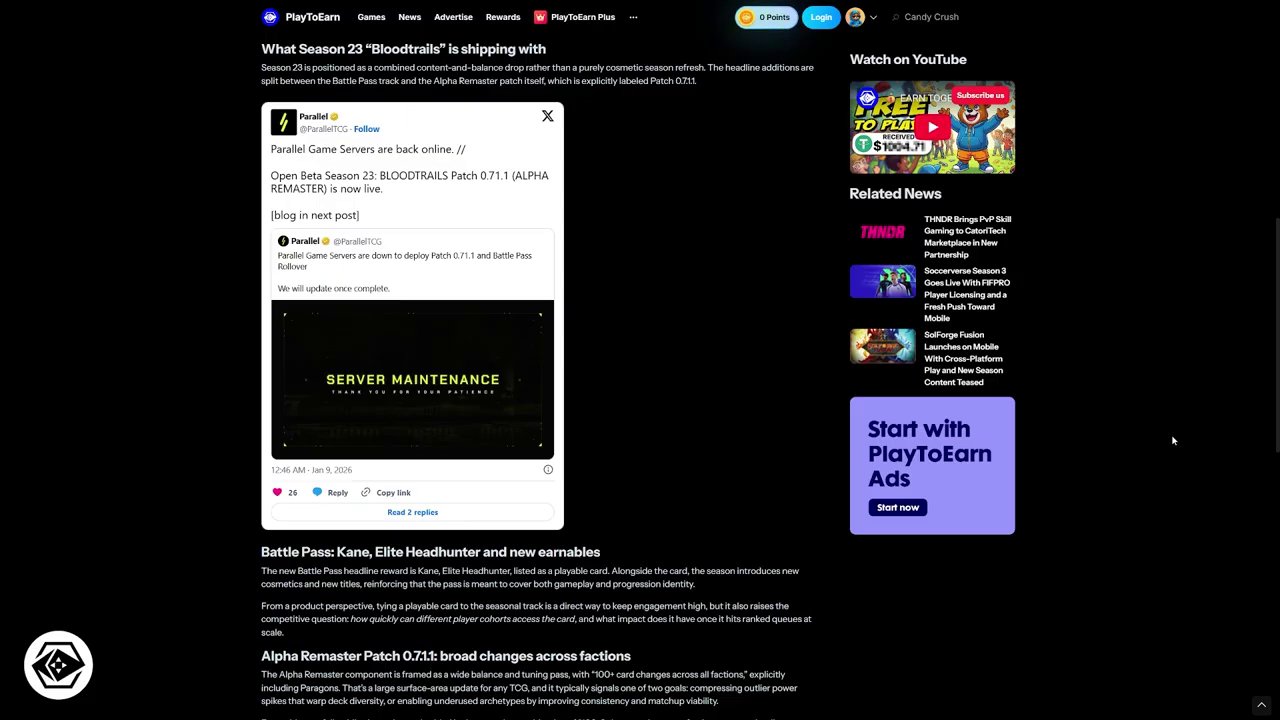 Artwork showcasing the distinct sci-fi aesthetic and card designs from the Parallel trading card game.