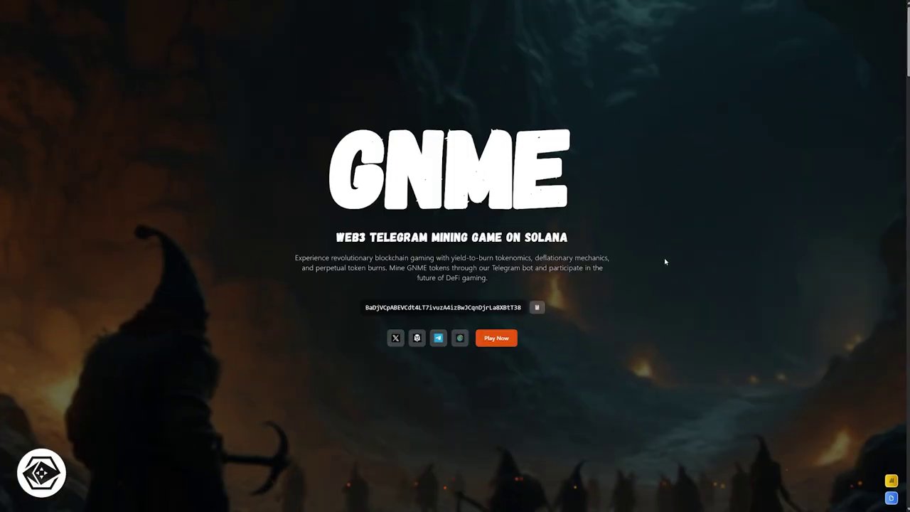 The No Mining Telegram bot interface, showing a playful gnome character with a pickaxe next to mining stats.
