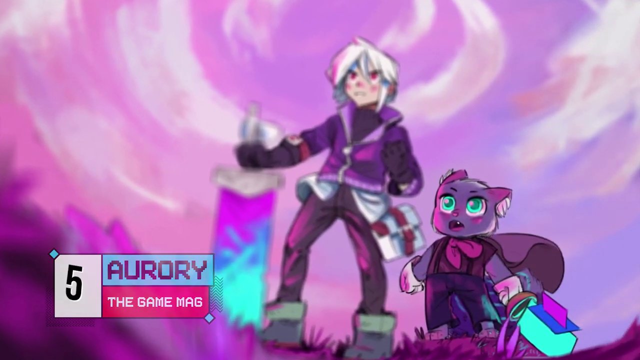 An artistic render of various "Neftie" creatures from Aurei, showcasing the game's anime art style and creature designs.