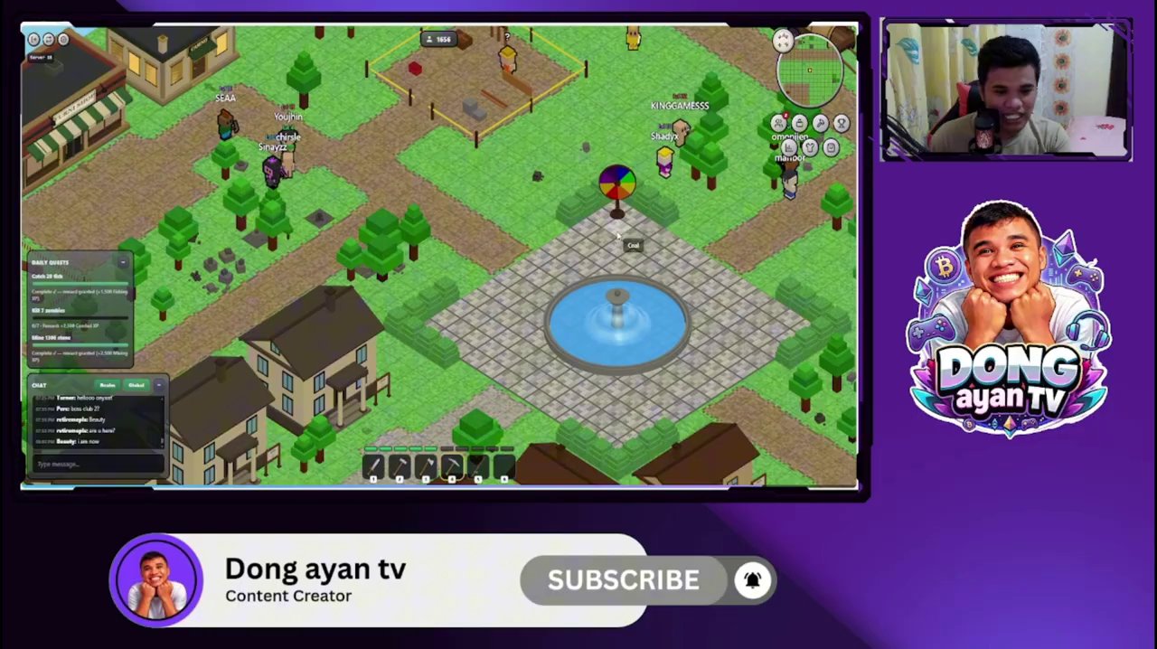 The main land interface showing the free-spin sword slot ready for use.