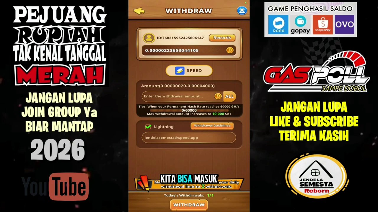 Withdrawal confirmation screen showing the amount and wallet address.