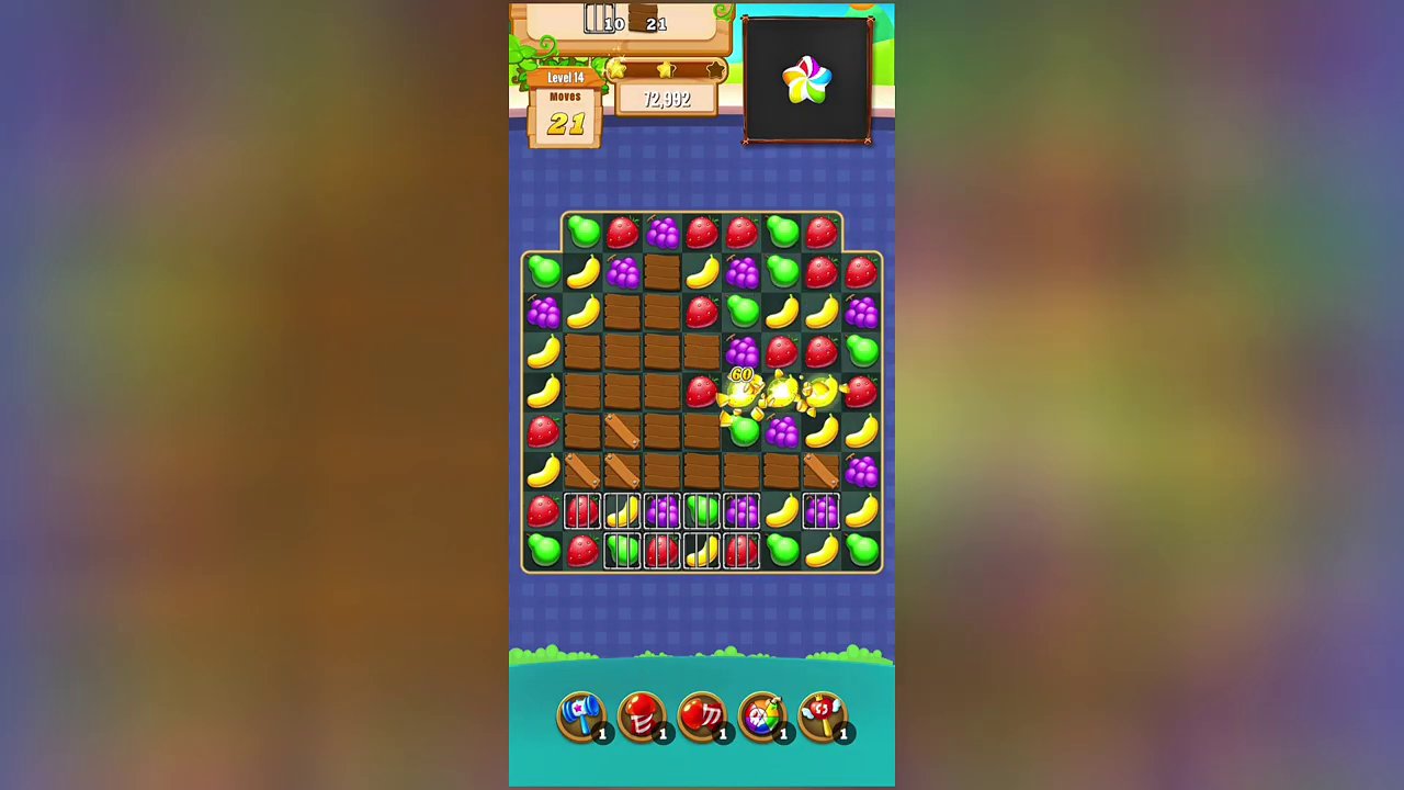 A successful level completion screen with points and rewards displayed.