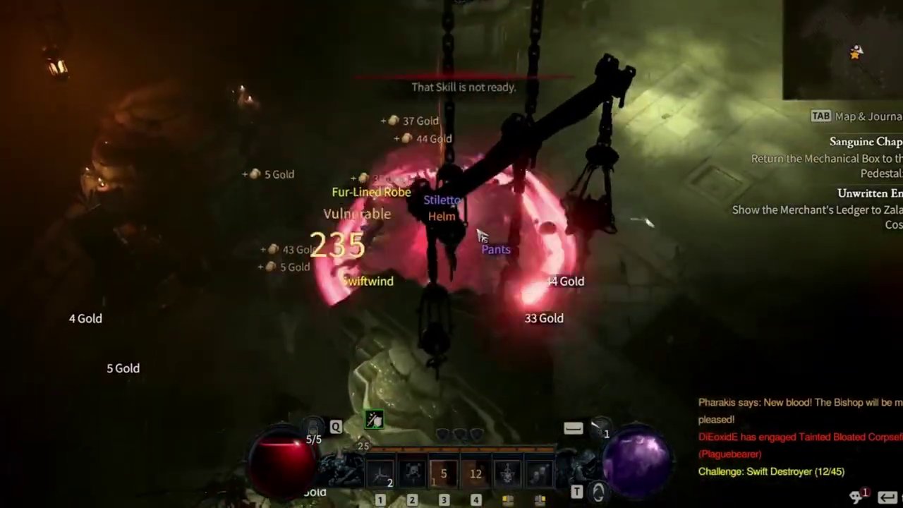 A split screen comparing Diablo 4 gameplay with a Web3 action RPG interface showing token balances.